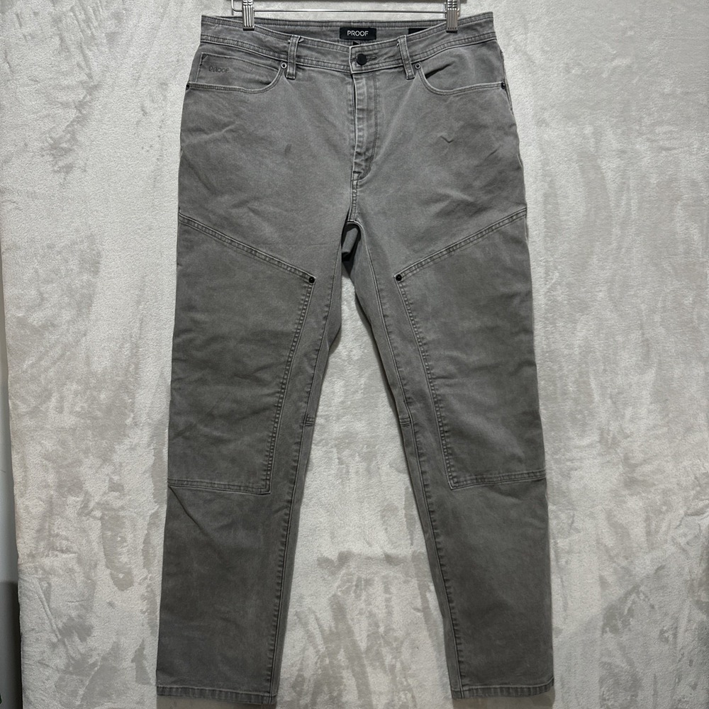Proof Pants Mens Size 34 Rover Double Knee Work Canvas 5-Pocket Gray